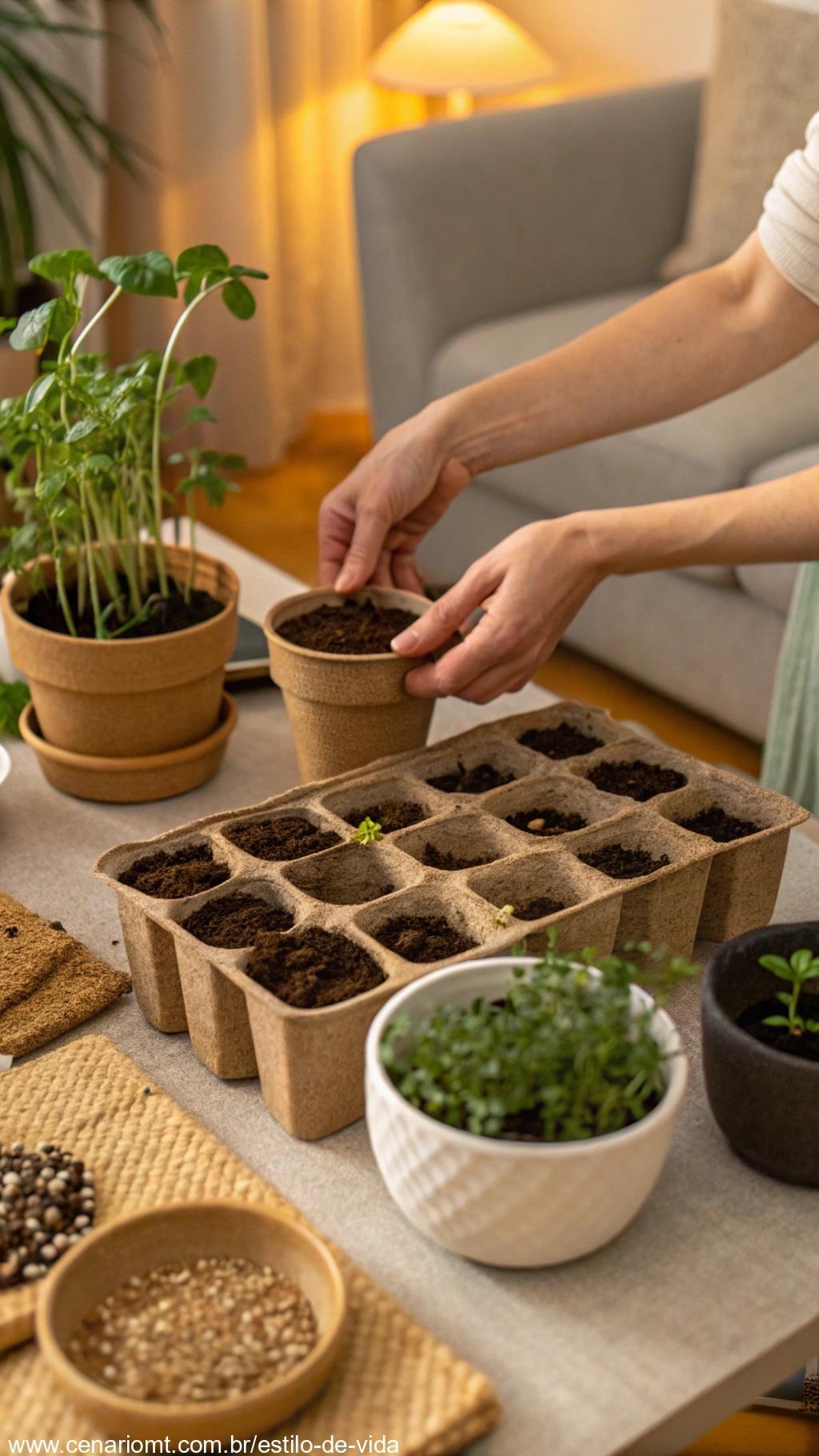 kits de cultivo prontos para iniciar uma horta