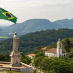 Comemoração do Dia de Tiradentes: 21 de abril de 2025, um dia de reflexão sobre a história do Brasil, com símbolos de liberdade e patriotismo, figuras históricas e paisagens do Brasil.