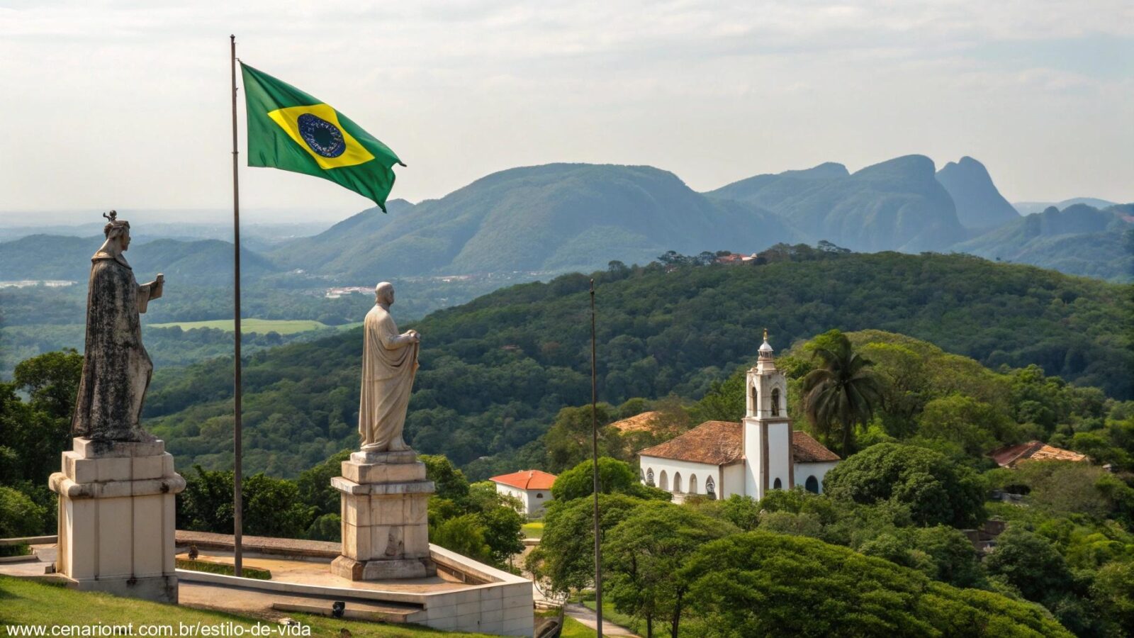 Comemoração do Dia de Tiradentes: 21 de abril de 2025, um dia de reflexão sobre a história do Brasil, com símbolos de liberdade e patriotismo, figuras históricas e paisagens do Brasil.