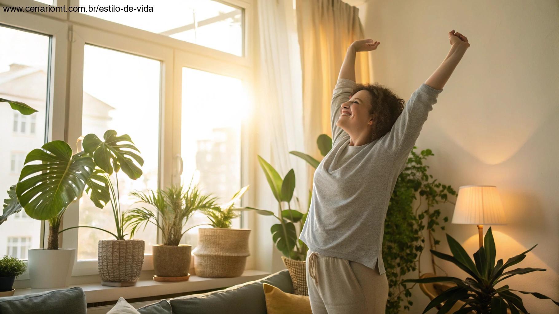 Ambiente iluminado e acolhedor simbolizando um dia positivo