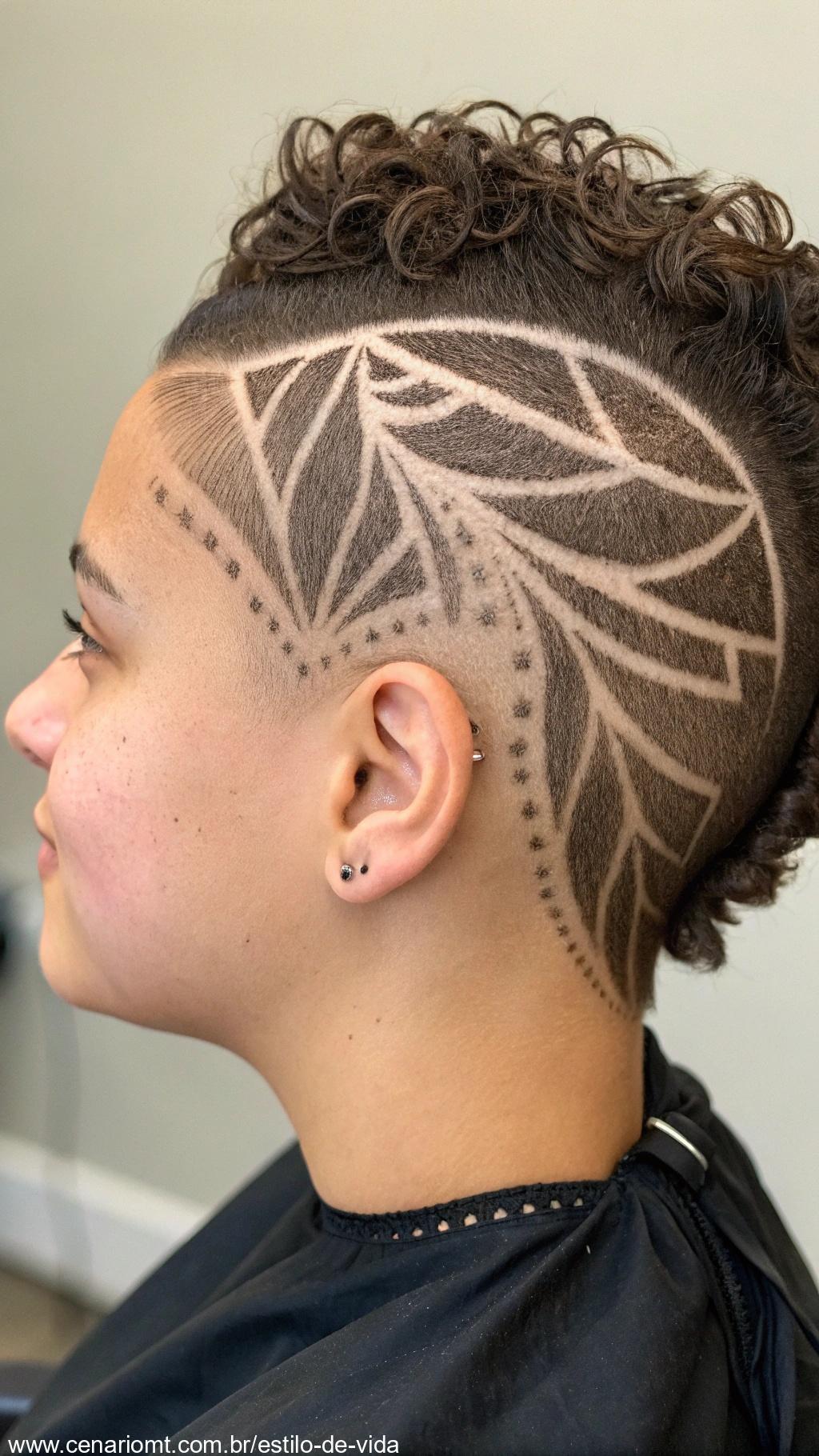Corte raspado com design artístico nas laterais
