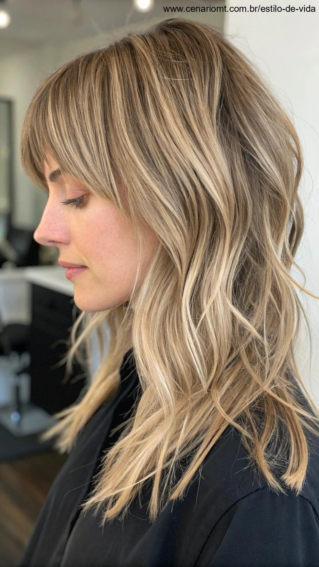Corte repicado com franja cortina