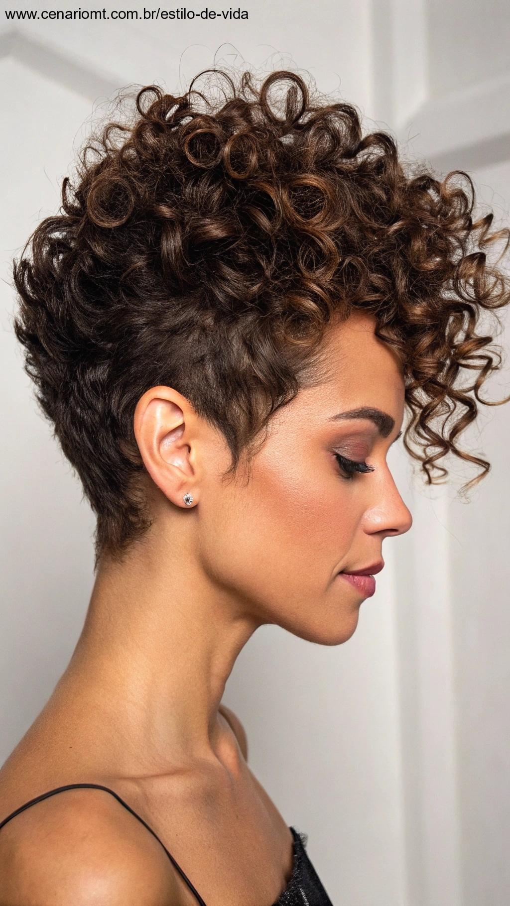 Corte tapered feminino para cabelos cacheados