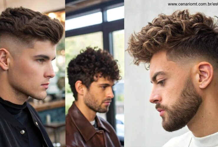 Montagem com cortes masculinos modernos em alta em 2024