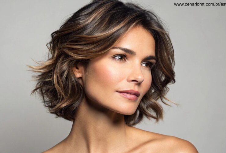 Mulher com corte que rejuvenesce, estilo moderno e leve