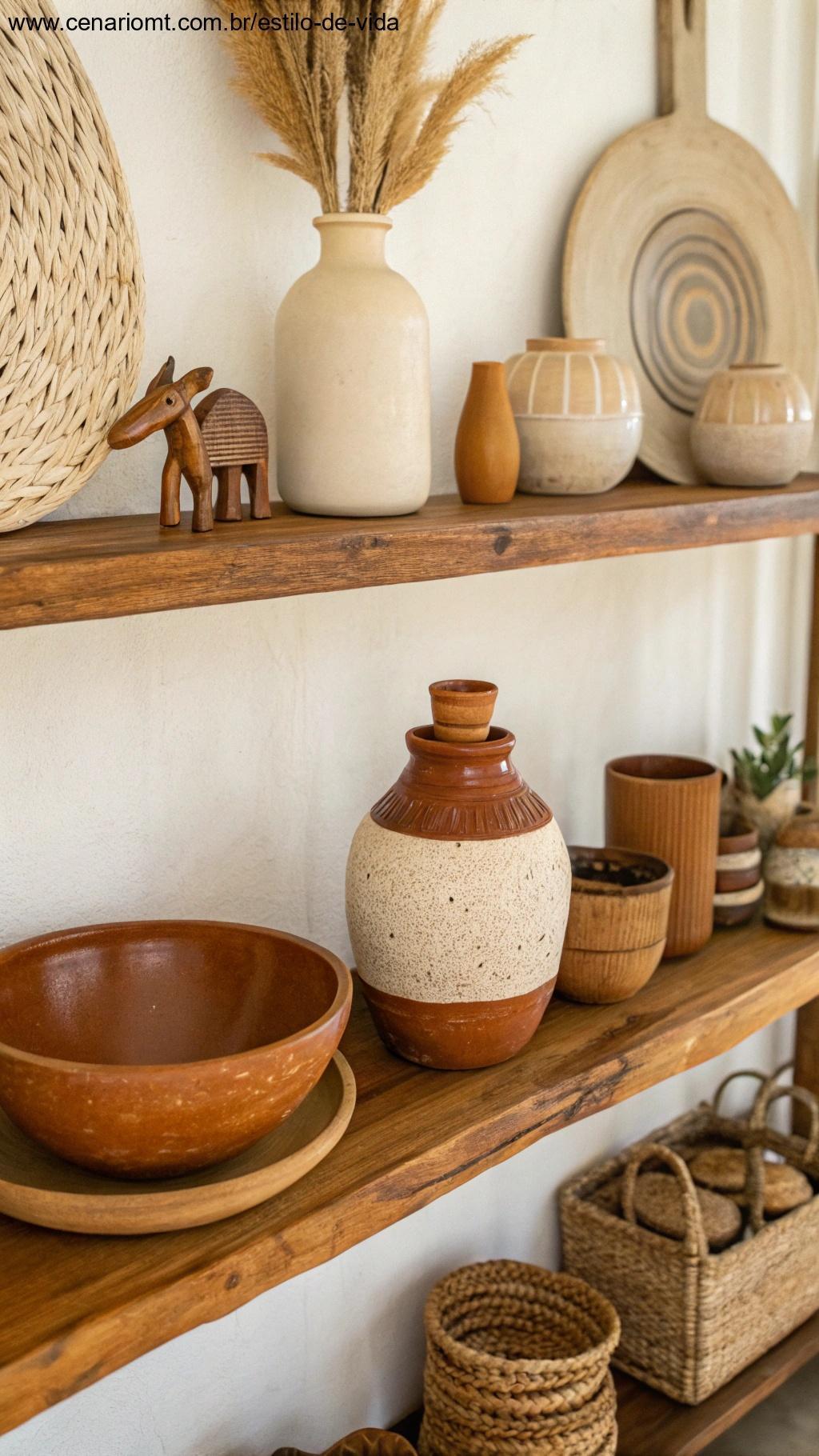Elementos de barro e cerâmica na decoração