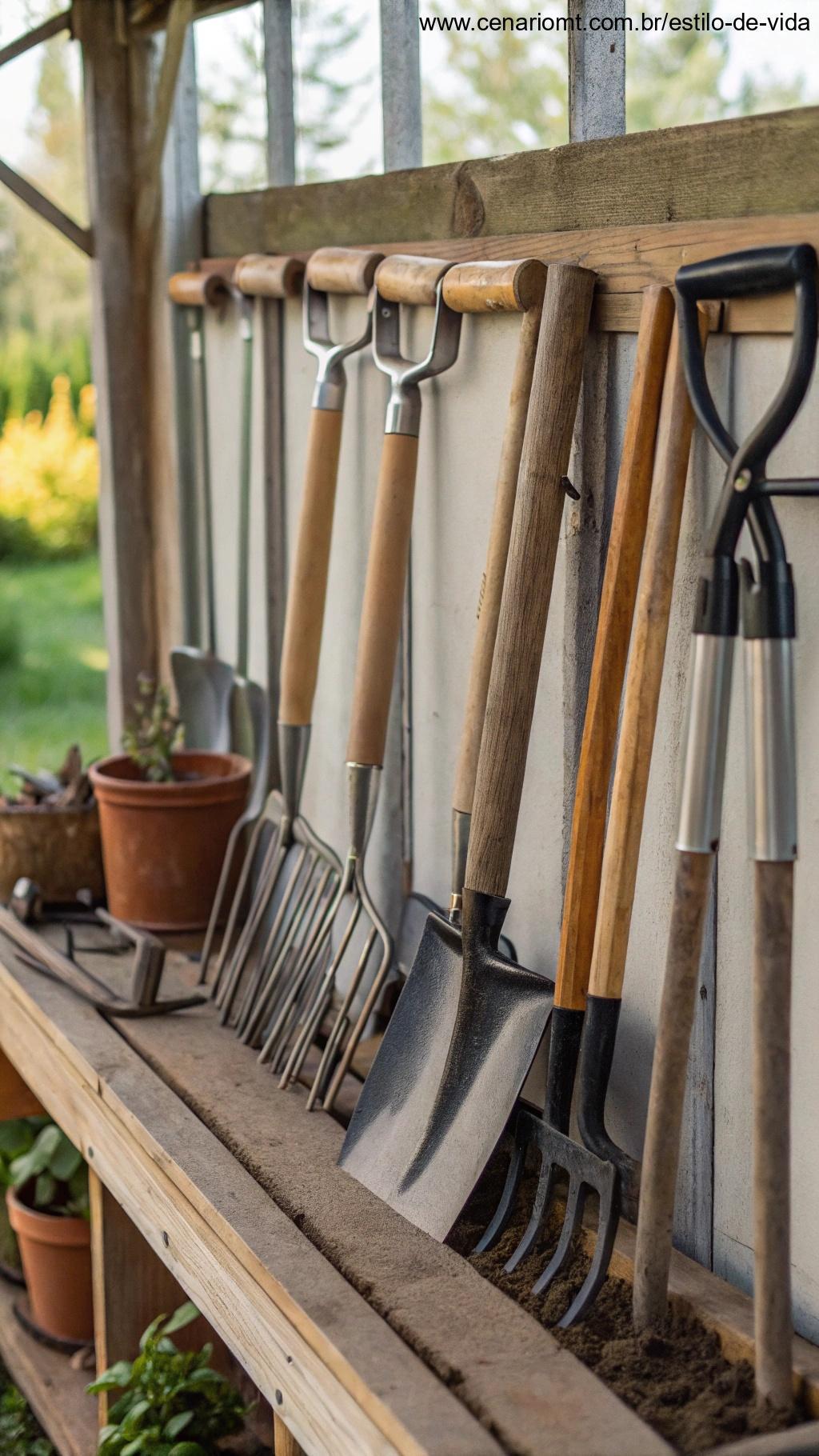 Ferramentas de jardinagem duráveis e organizadas