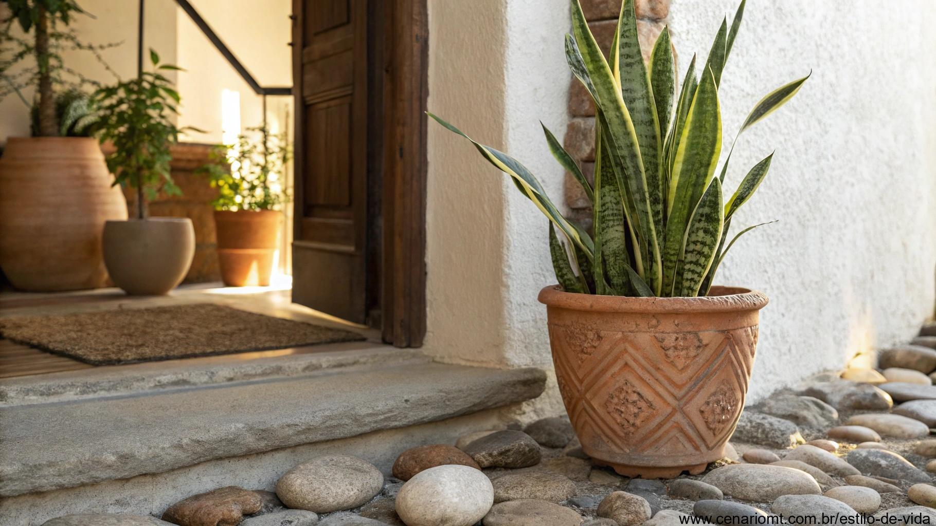 Espada-de-São-Jorge posicionada como planta de proteção
