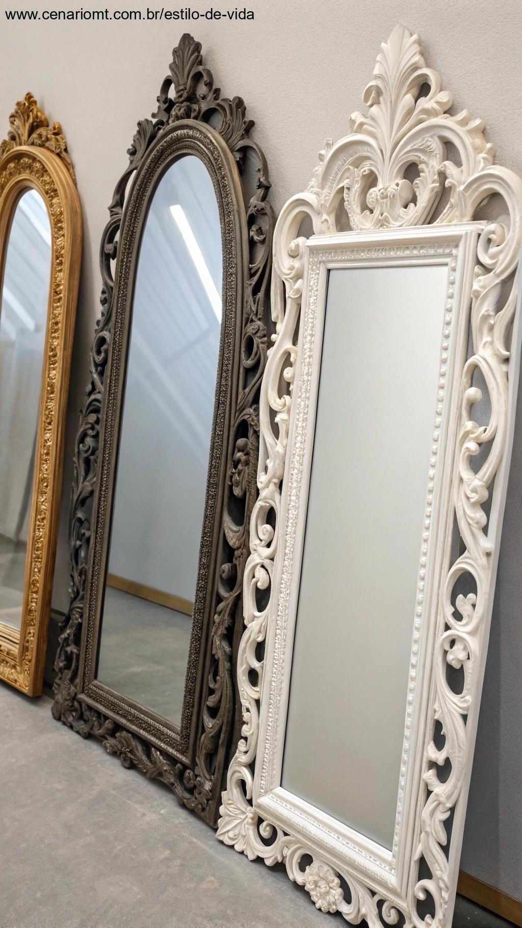 Espelhos com moldura decorativa