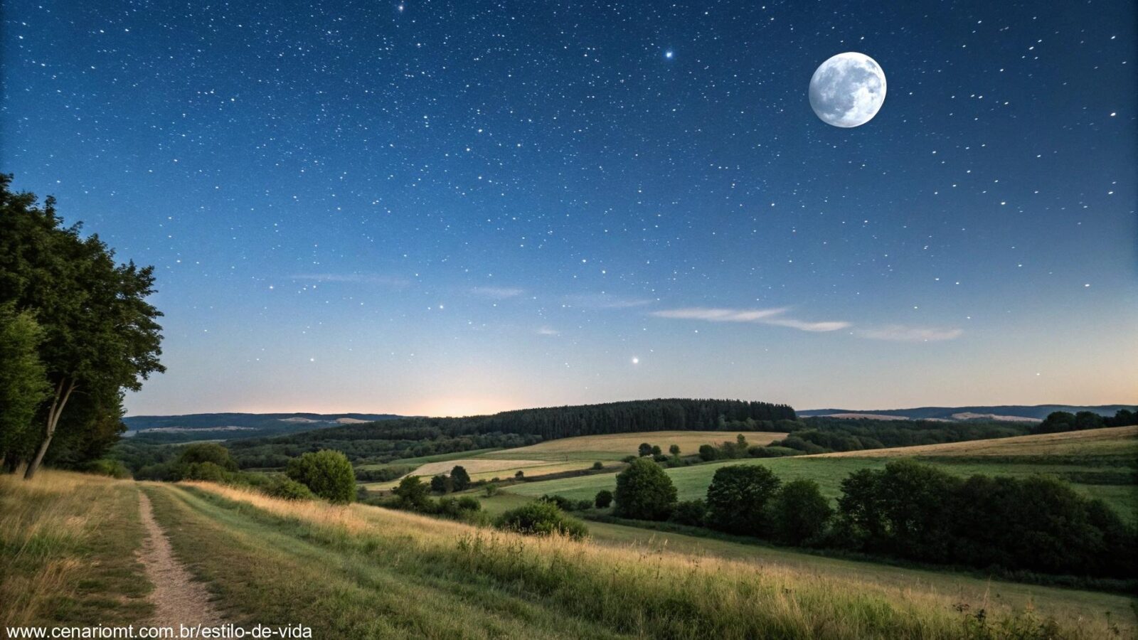 Céu noturno com a Lua Gibosa Minguante visível neste sábado, 19 de abril de 2025