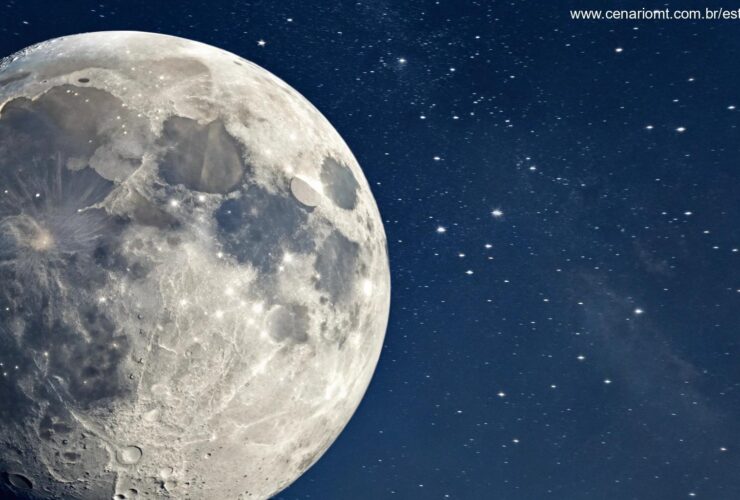 Fase da lua visível no céu limpo de segunda-feira, 14 de abril de 2025
