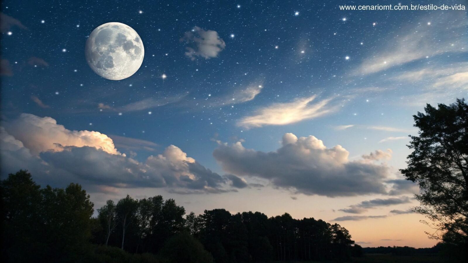 Céu noturno com lua gibosa crescente em uma sexta-feira