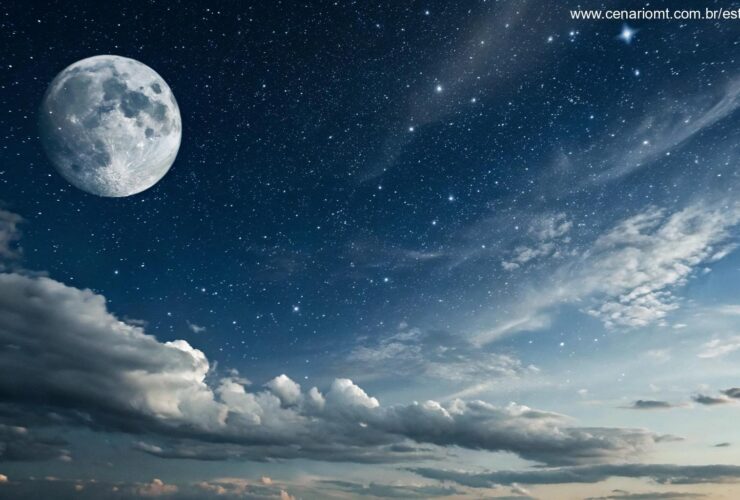 Fase da Lua hoje terça-feira 15/04/2025 vista no céu noturno