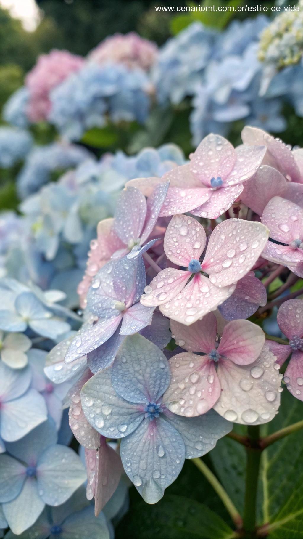 Hortênsia perfumada em tons suaves