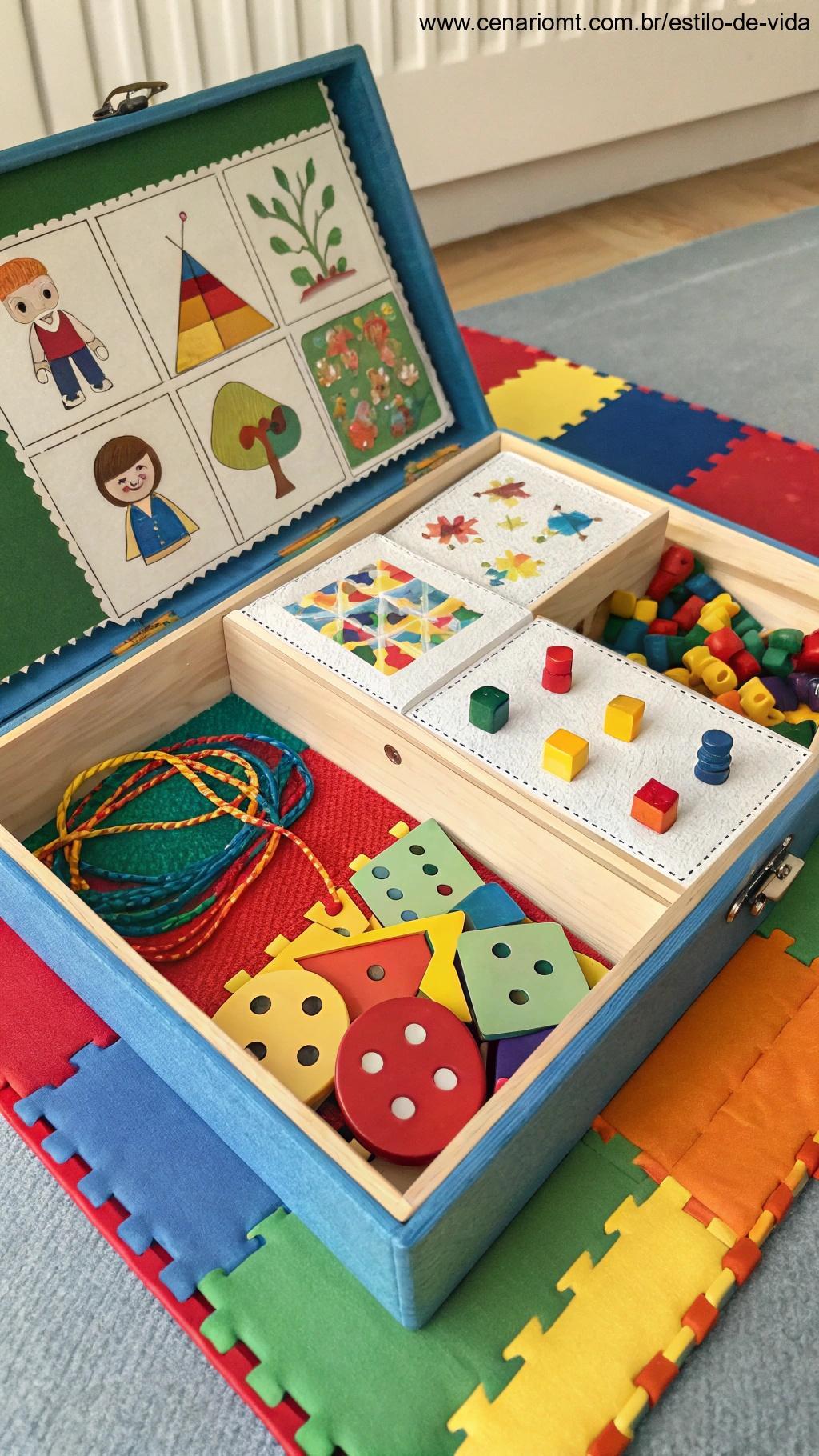 Jogo infantil educativo feito com caixas reutilizadas