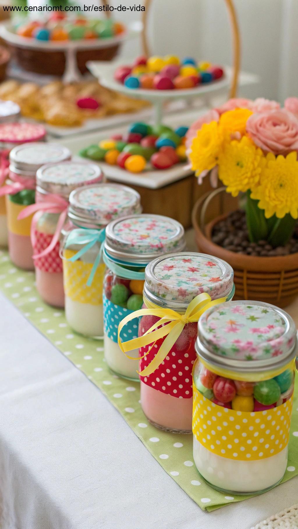 Lembrancinhas personalizadas dentro de frascos decorativos