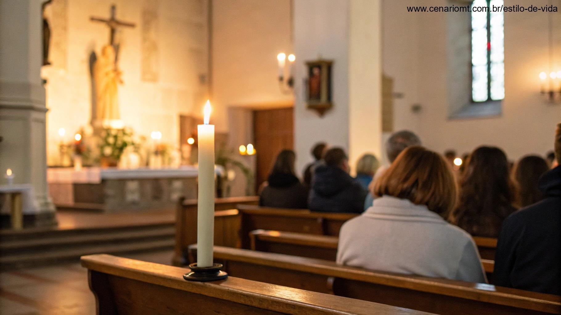 Cena de oração e introspecção na liturgia diária de 12/04/2025