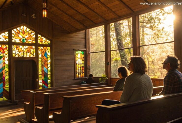 Momento de reflexão e ensinamentos na liturgia do dia em um domingo sereno