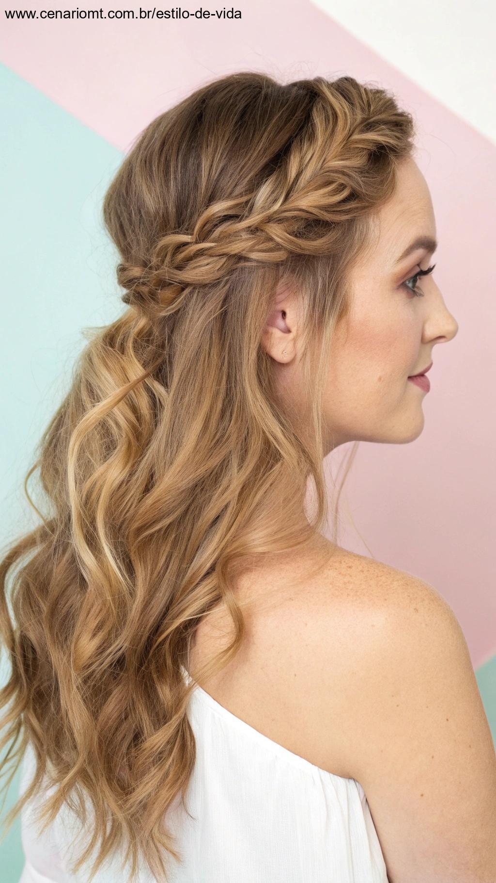 Cabelo curto meio preso com torcidinhos
