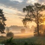 Imagem de amanhecer sereno e esperançoso para o sábado.