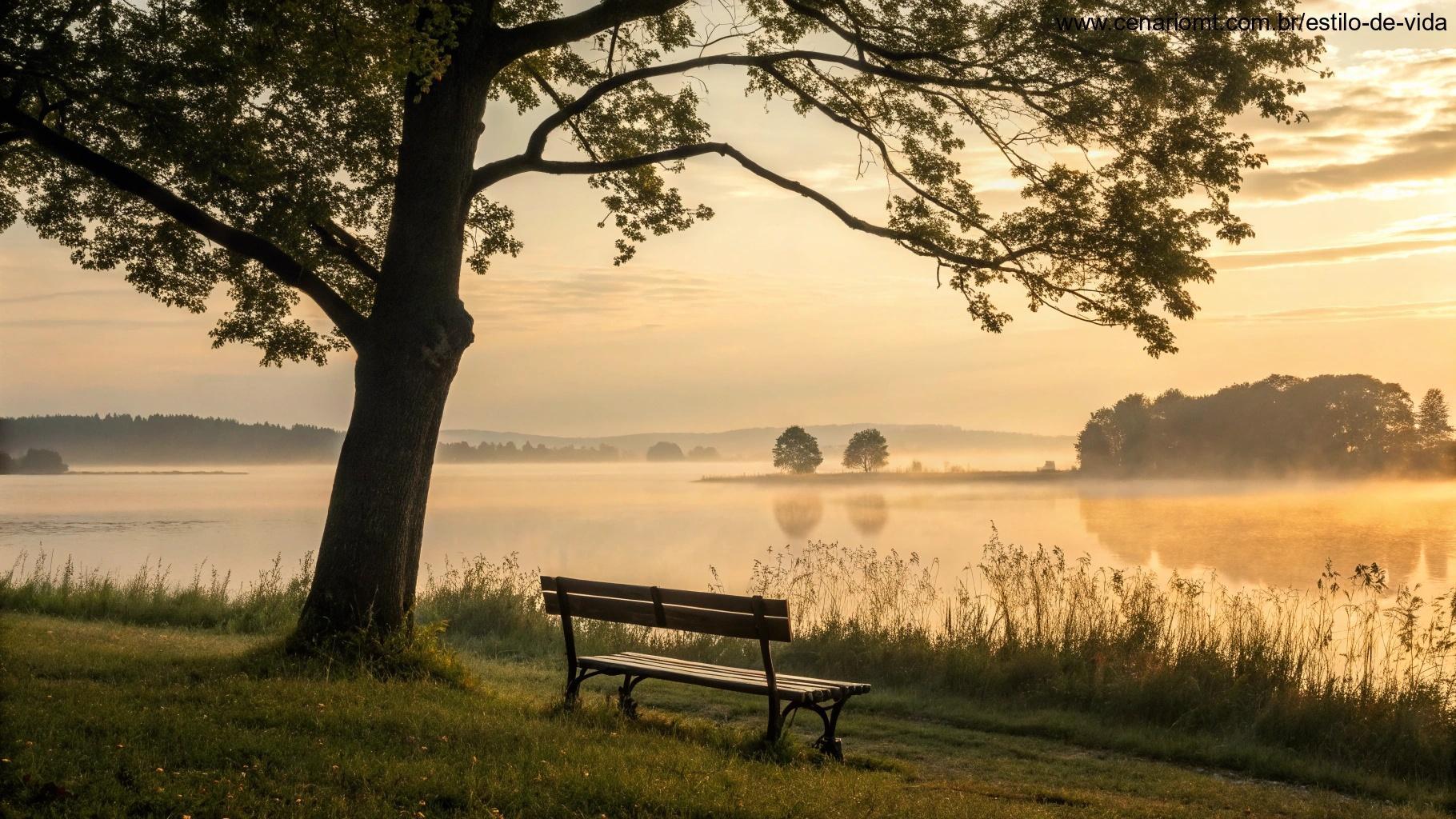 Paisagem ao nascer do sol com clima acolhedor para aquecer a alma