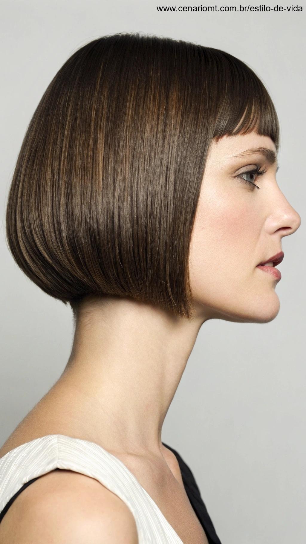 Corte micro bob com base reta