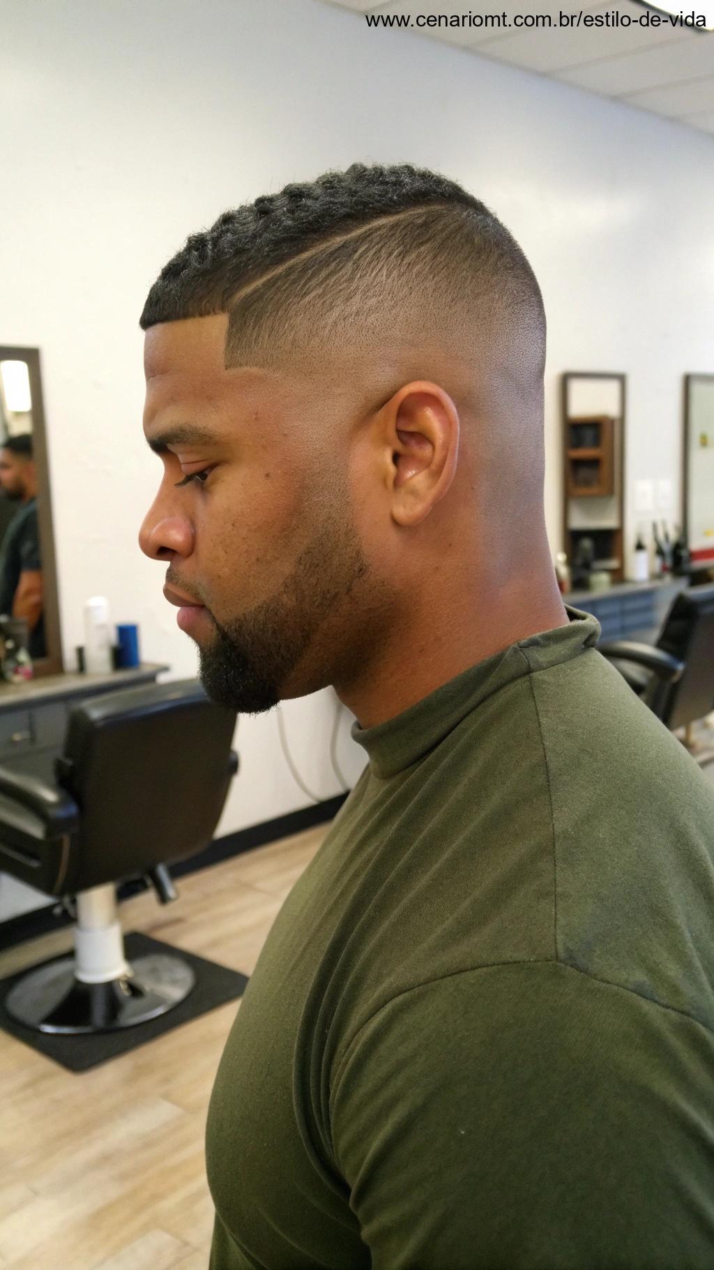 Military fade com corte preciso e limpo