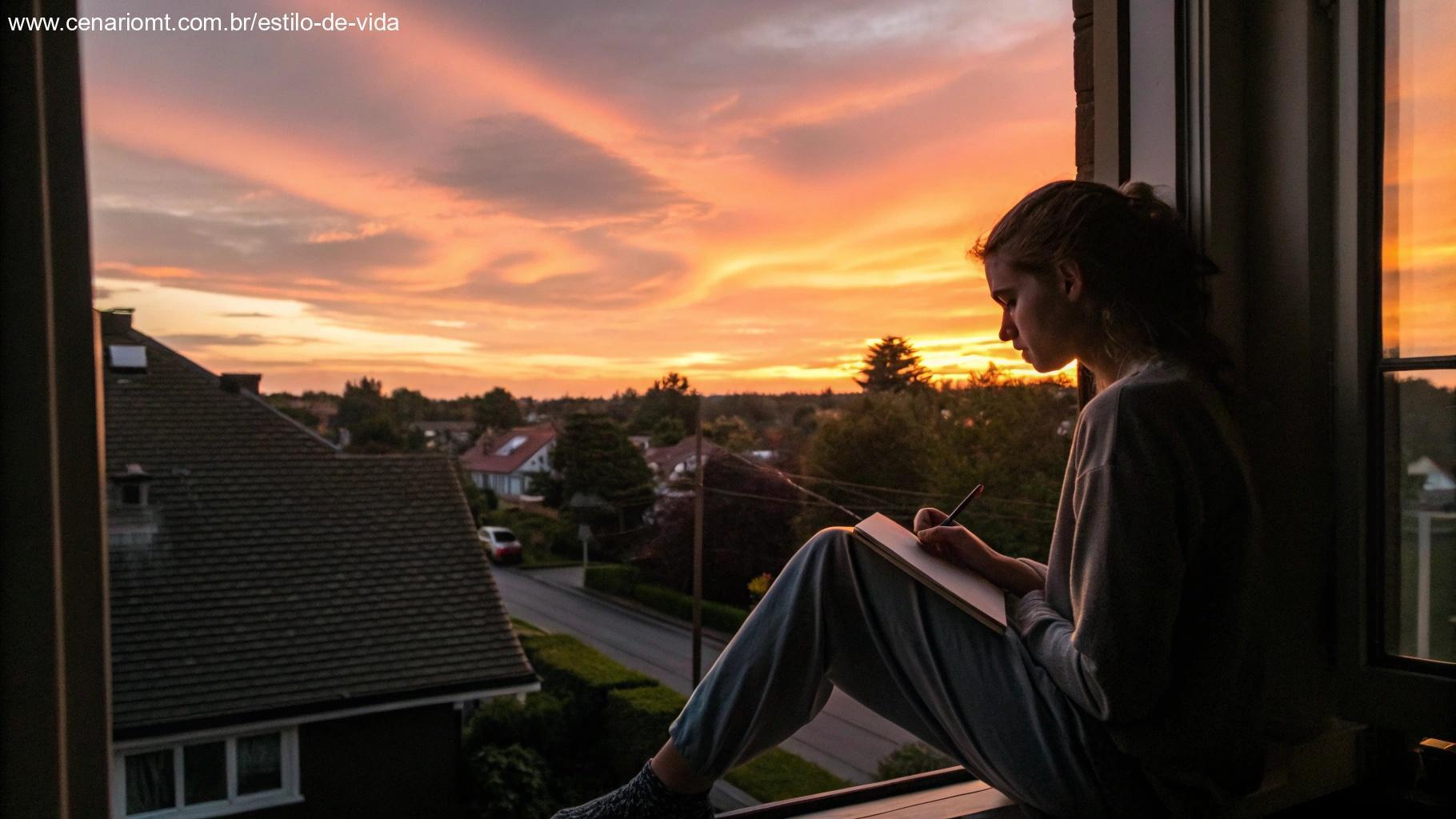 Pôr do sol e momento de reflexão sobre a quarta-feira