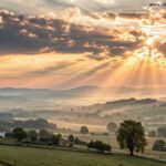 Paisagem ao nascer do sol representando força e esperança