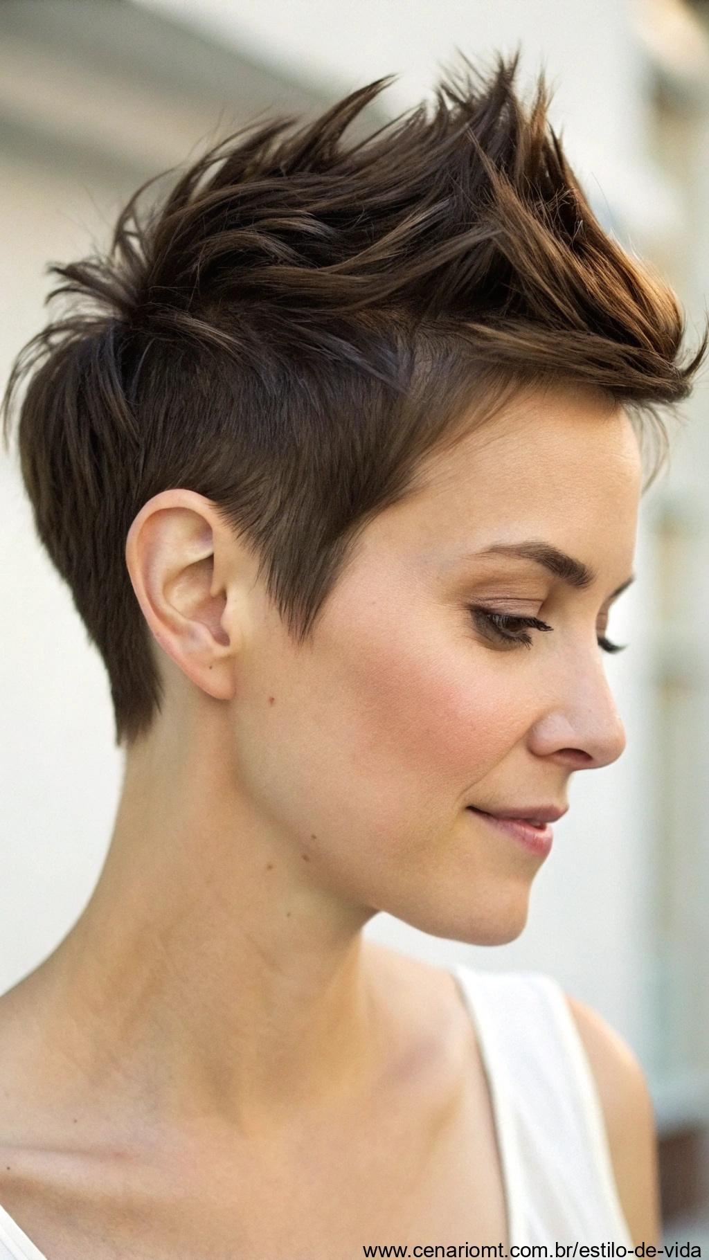 Pixie cut assimétrico
