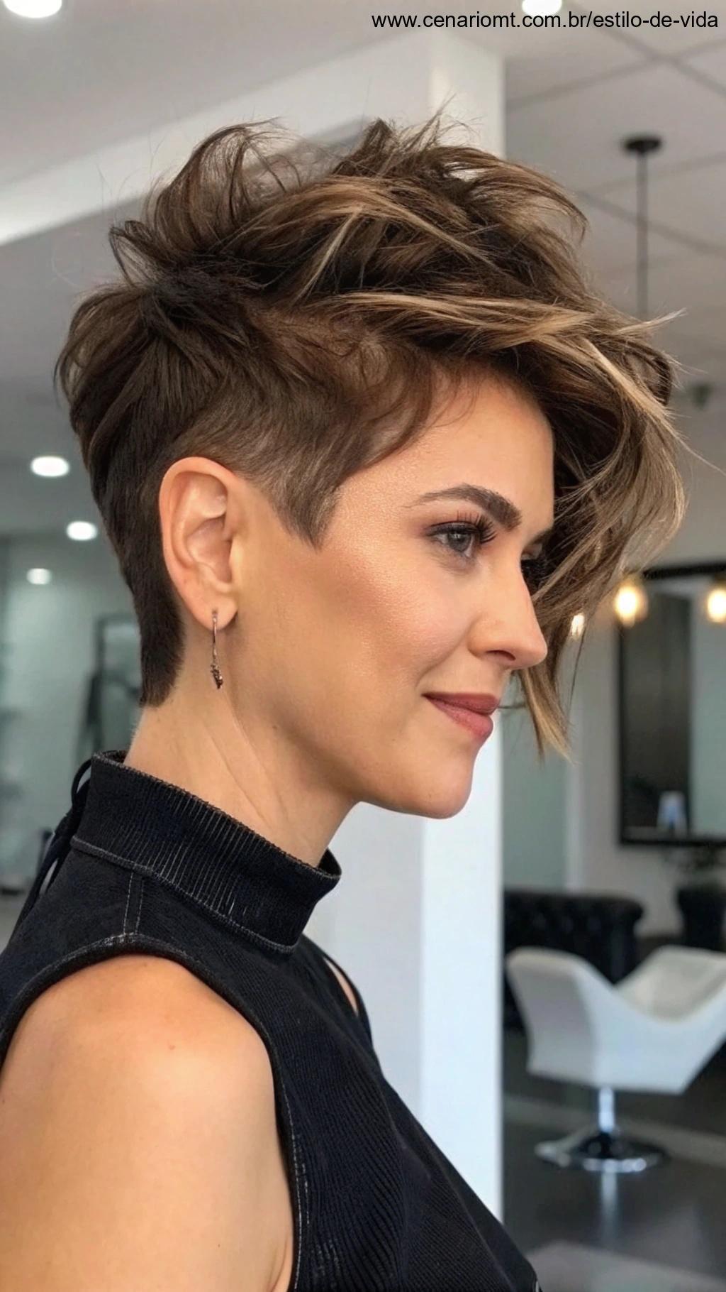 Pixie cut com textura desconectada