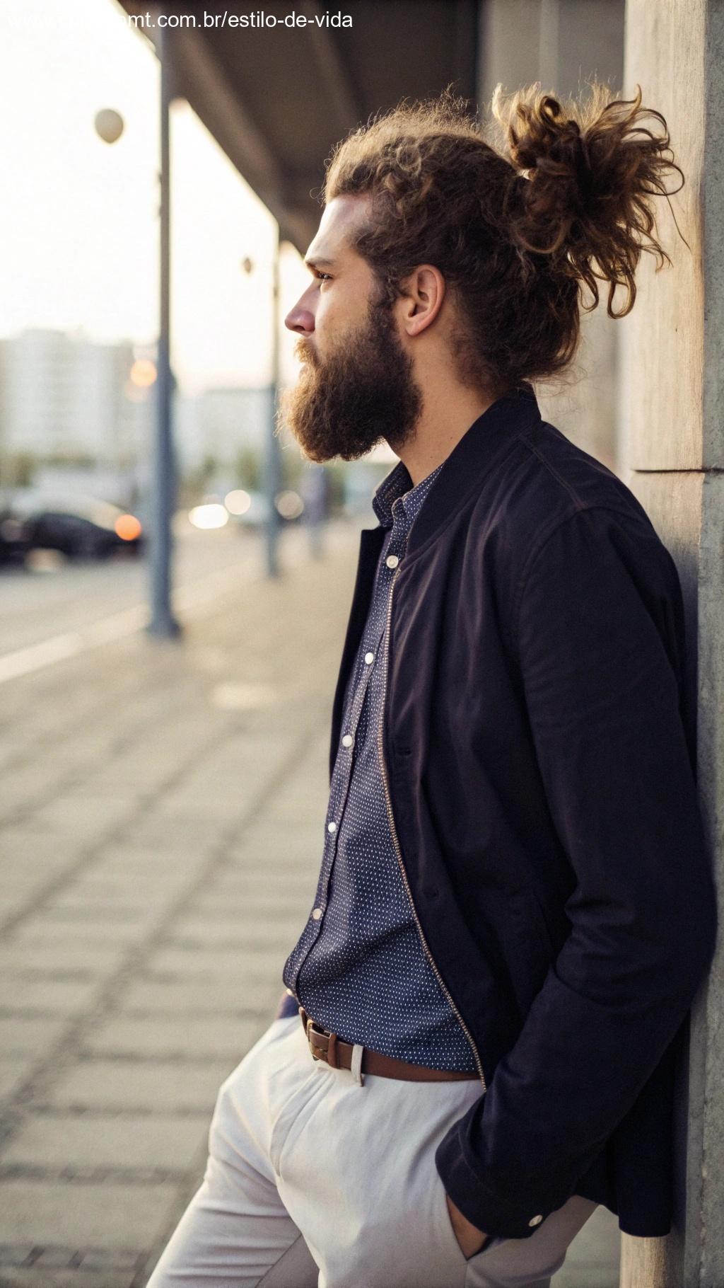 Pompadour desestruturado com volume e estilo moderno