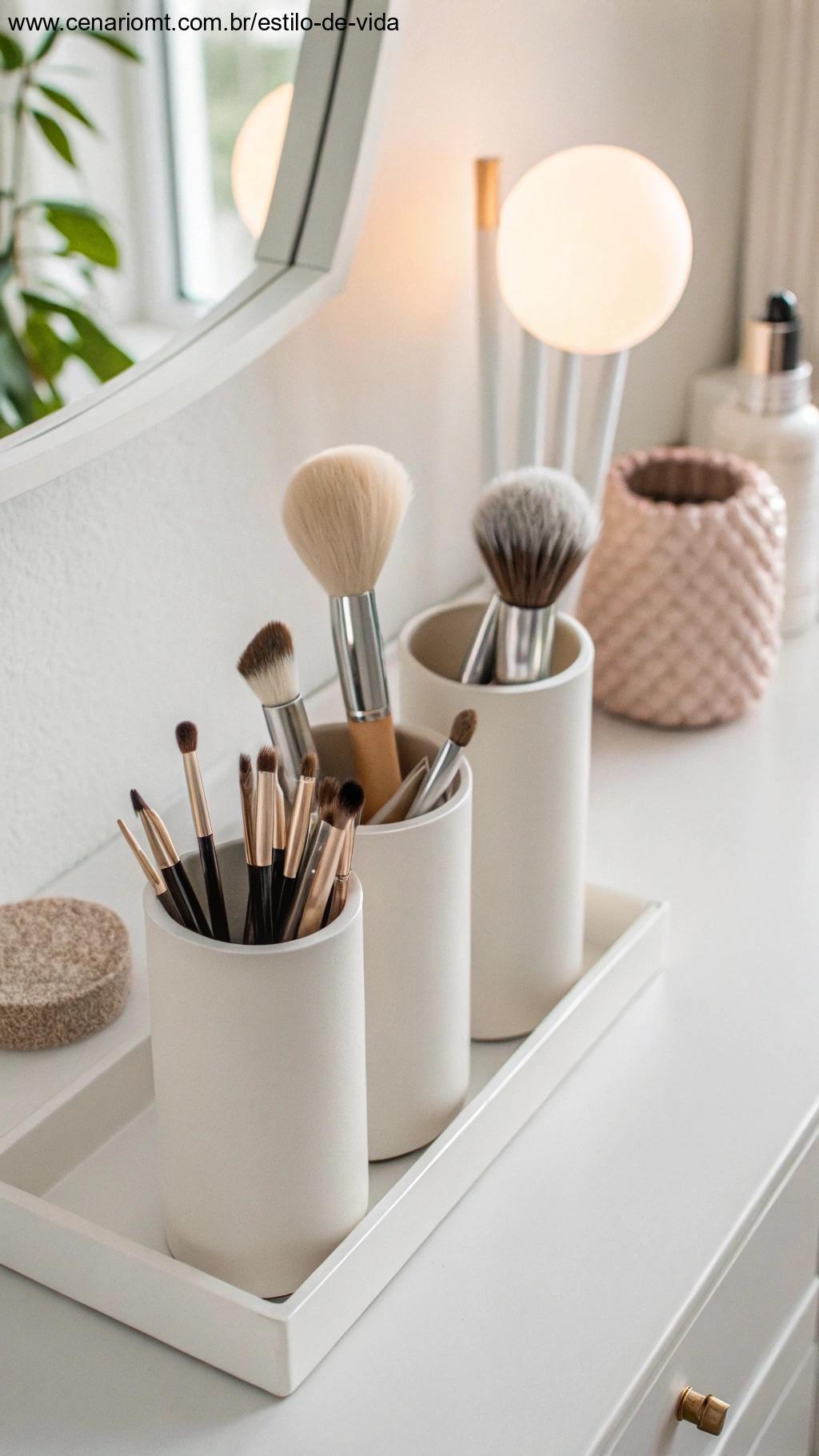 Porta-pincéis com estilo minimalista em ambiente organizado