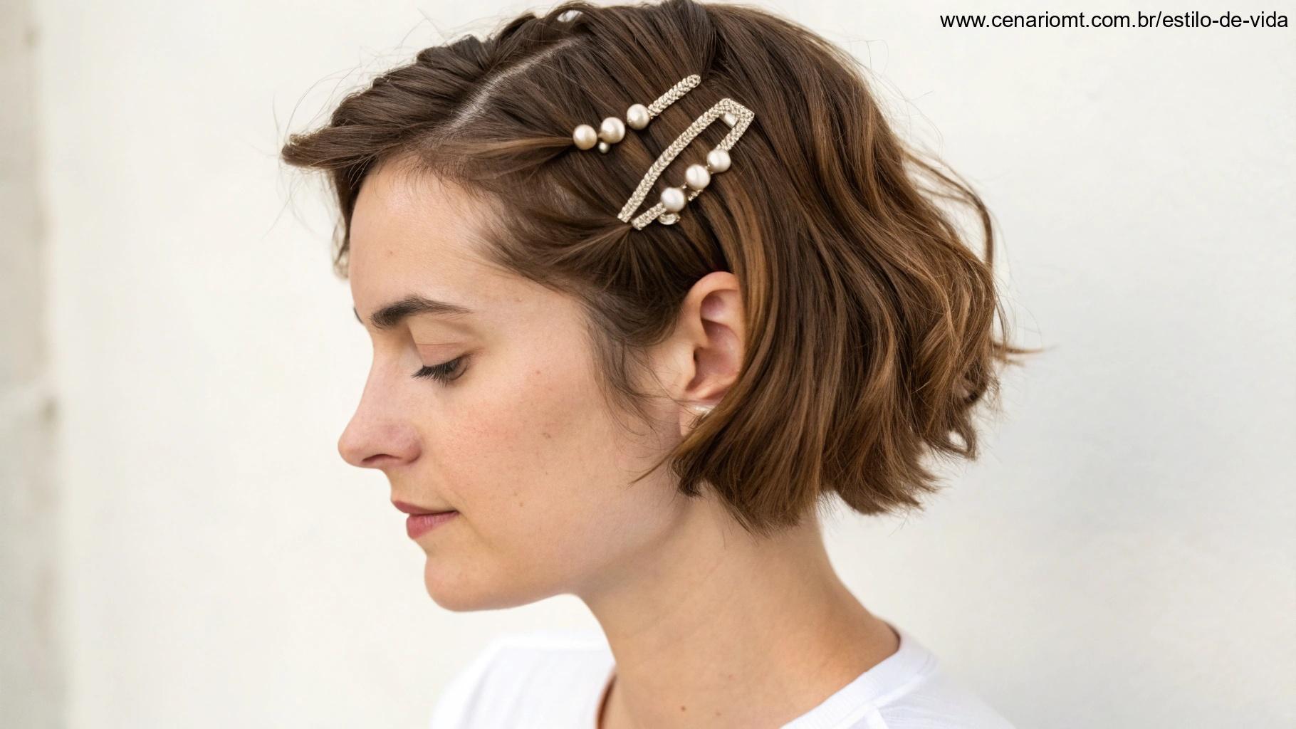 Presilhas estilosas e funcionais em cabelo curto