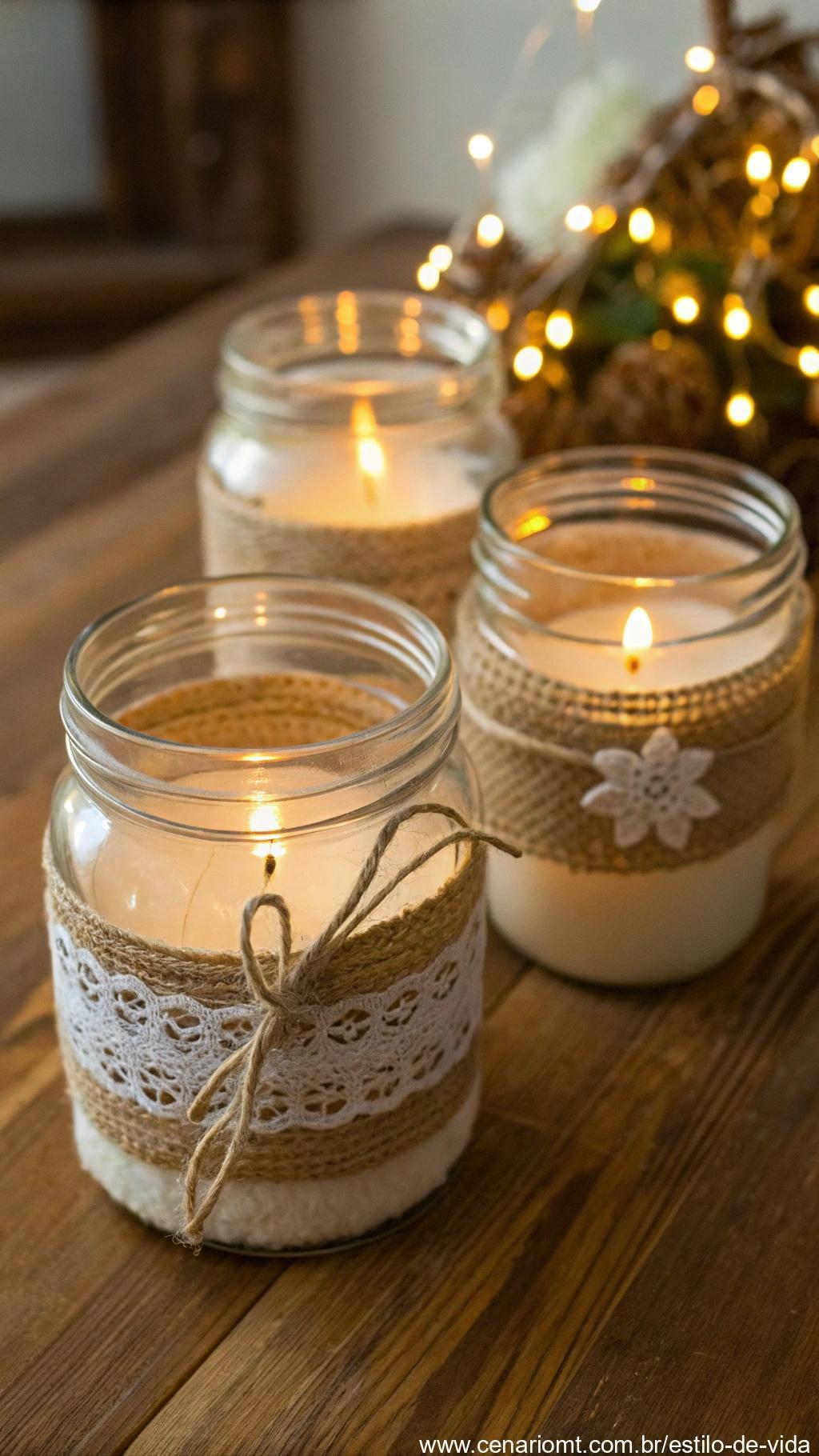 Recipientes artesanais para mini velas