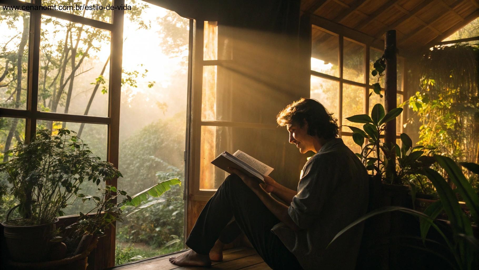 Pessoa lendo a Bíblia em um ambiente acolhedor pela manhã