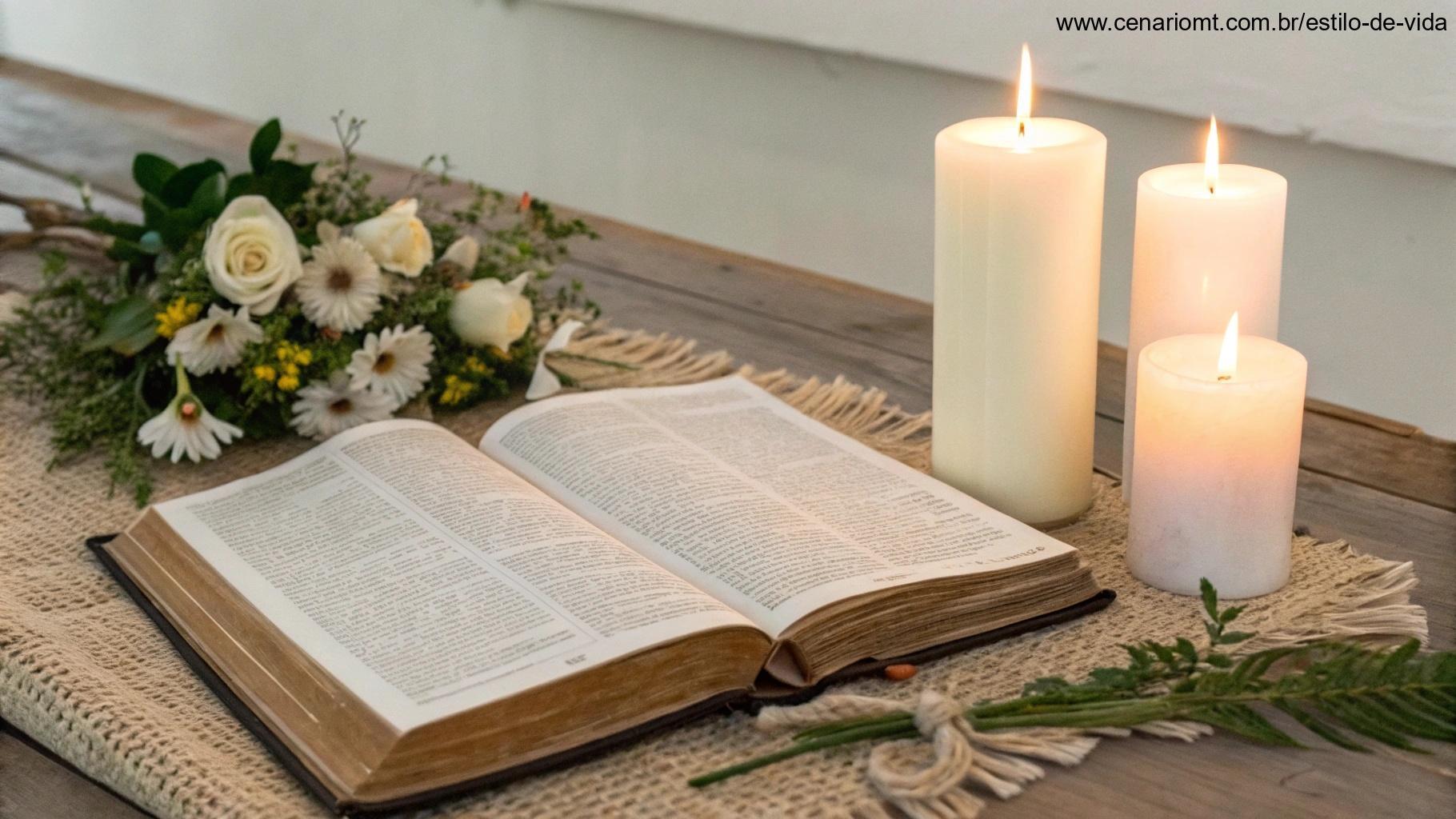 Imagem de um padre orando em frente a um altar, simbolizando devoção e conexão espiritual.