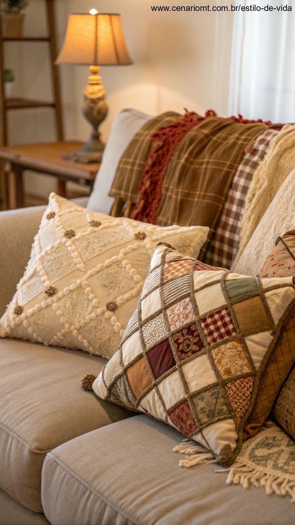 Roupas antigas transformadas em almofadas decorativas