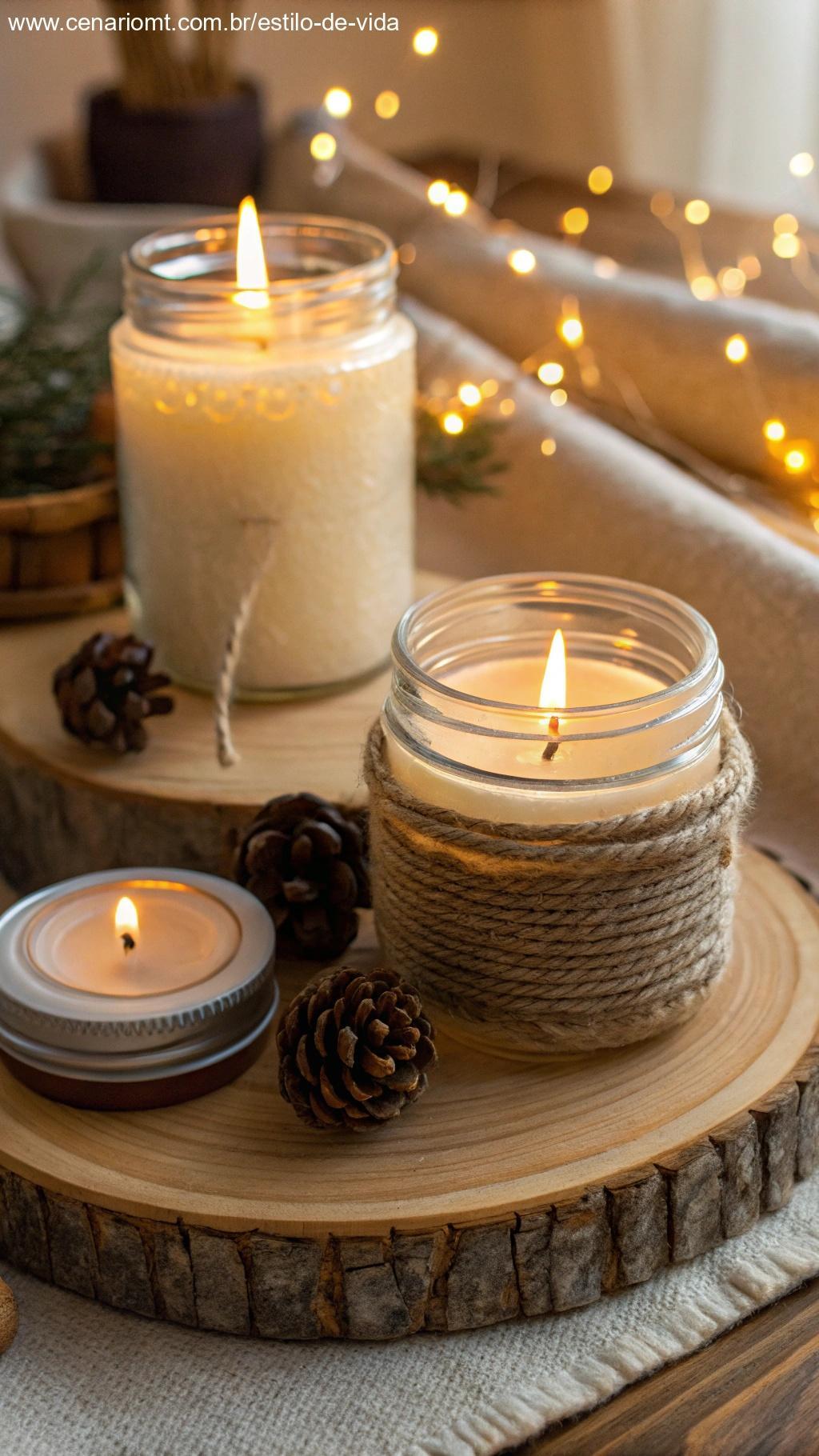 Suportes para velas feitos com tampas recicladas