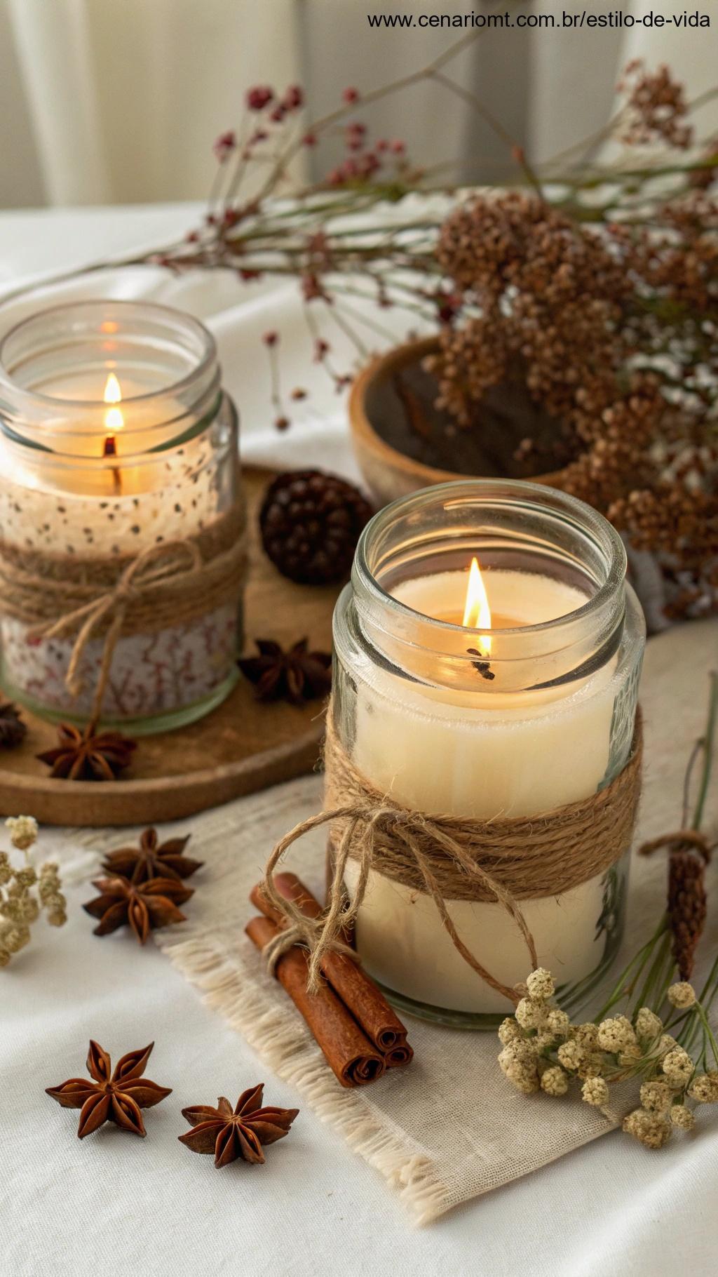 Suportes artesanais para velas aromáticas