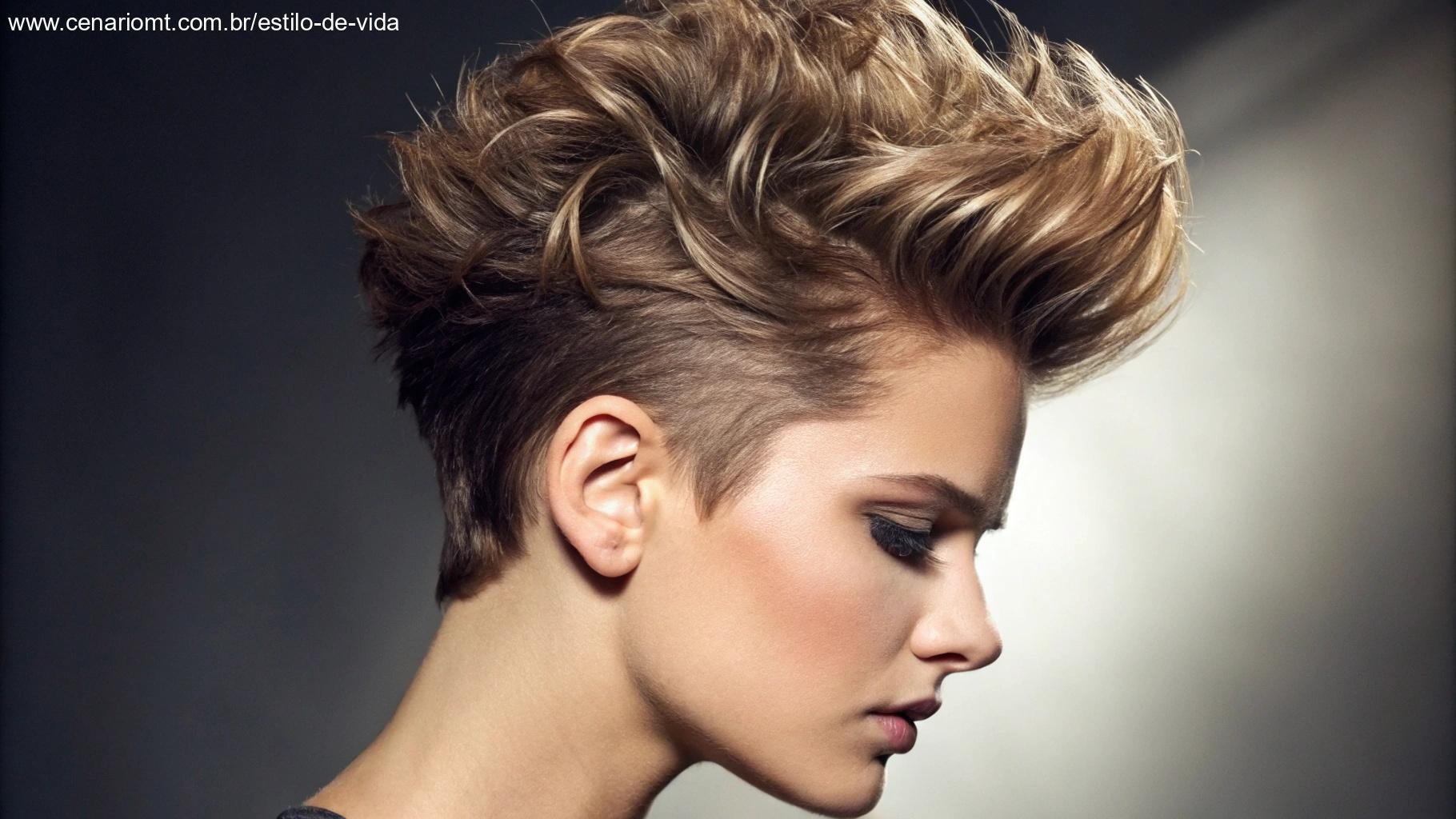 Topete desconectado com volume extra em cabelo curto