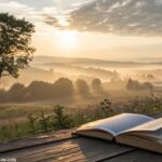 Versículo do dia para segunda-feira com reflexão poderosa em cenário de campo ao amanhecer