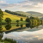 Reflexão sobre a esperança e a fé, com uma paisagem serena ao fundo, enfatizando paz e confiança na orientação divina.