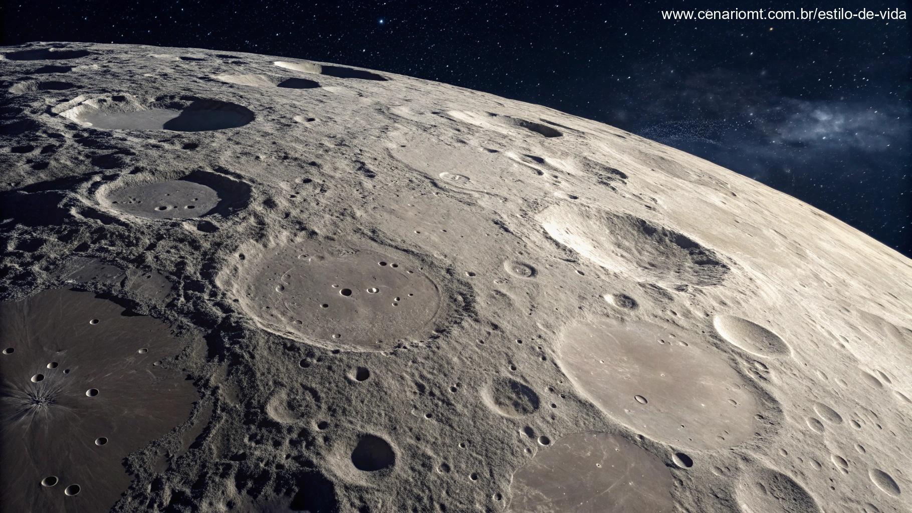 Imagem detalhada da superfície lunar em 09/05/2025