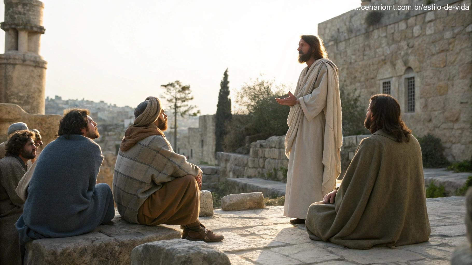 Jesus falando aos discípulos em Jerusalém, baseado em João 8,31-36