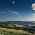 Céu noturno com a fase da lua visível neste domingo, 04 de maio de 2025