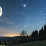 Céu noturno claro em 11 de maio de 2025 com a fase atual da Lua visível