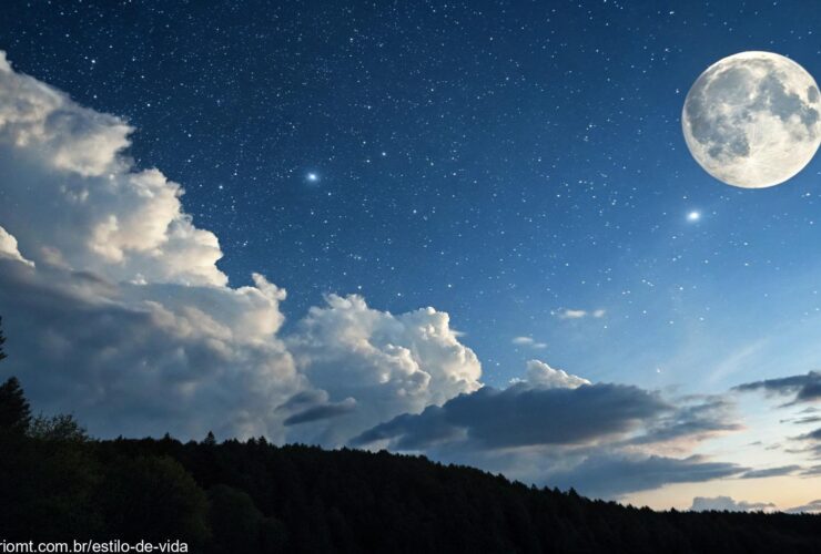 Fase da Lua hoje quarta-feira 30/04/2025 com céu estrelado