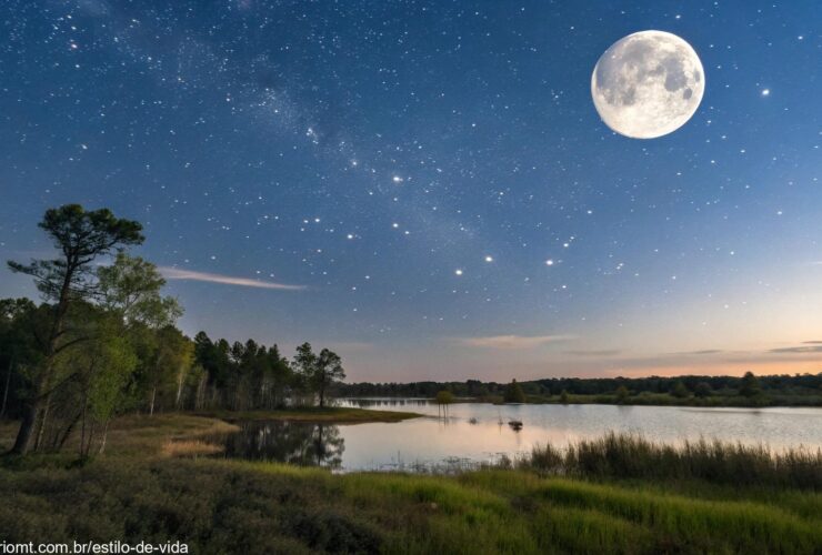 Fase da lua visível no céu noturno de sábado, 03 de maio de 2025