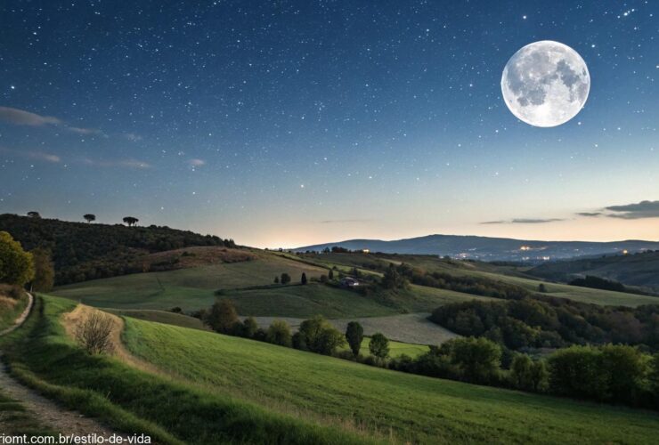 Fase da lua hoje, segunda-feira, 05 de maio de 2025, vista em um céu noturno limpo